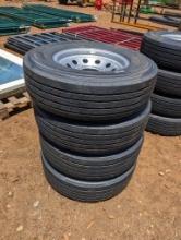 4 NEW 235/80R16 TIRES ON RIMS