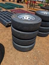 4 NEW 235/80R16 TIRES ON RIMS