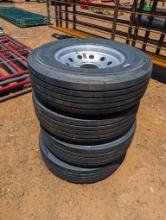 4 NEW 235/80R16 TIRES ON RIMS