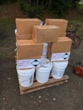 PALLET W/APPROX 18 EPOXY BUCKETS FOR FLOORING