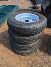 4 NEW 205/75 R15 TIRES ON RIMS