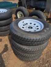 4 NEW 205/75R15 TIRES ON RIMS