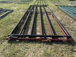 (2) PRIEFERT 12FT GATES, BLACK & RED