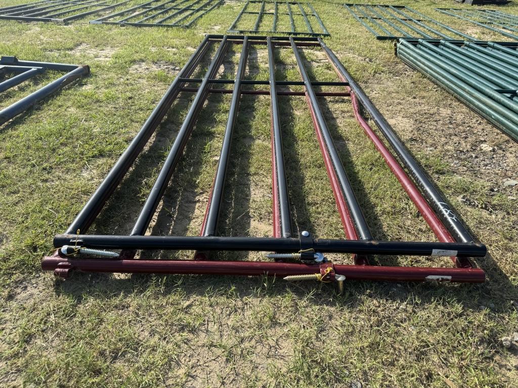 (2) PRIEFERT 12FT GATES, BLACK & RED