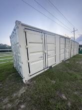NEW 20FT METAL STORAGE CONTAINER W/SIDE DOORS