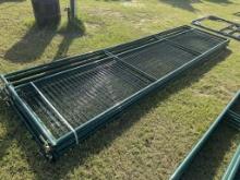 (5) NEW PRIEFERT 16FT GATES W/GOAT WIRE, GREEN