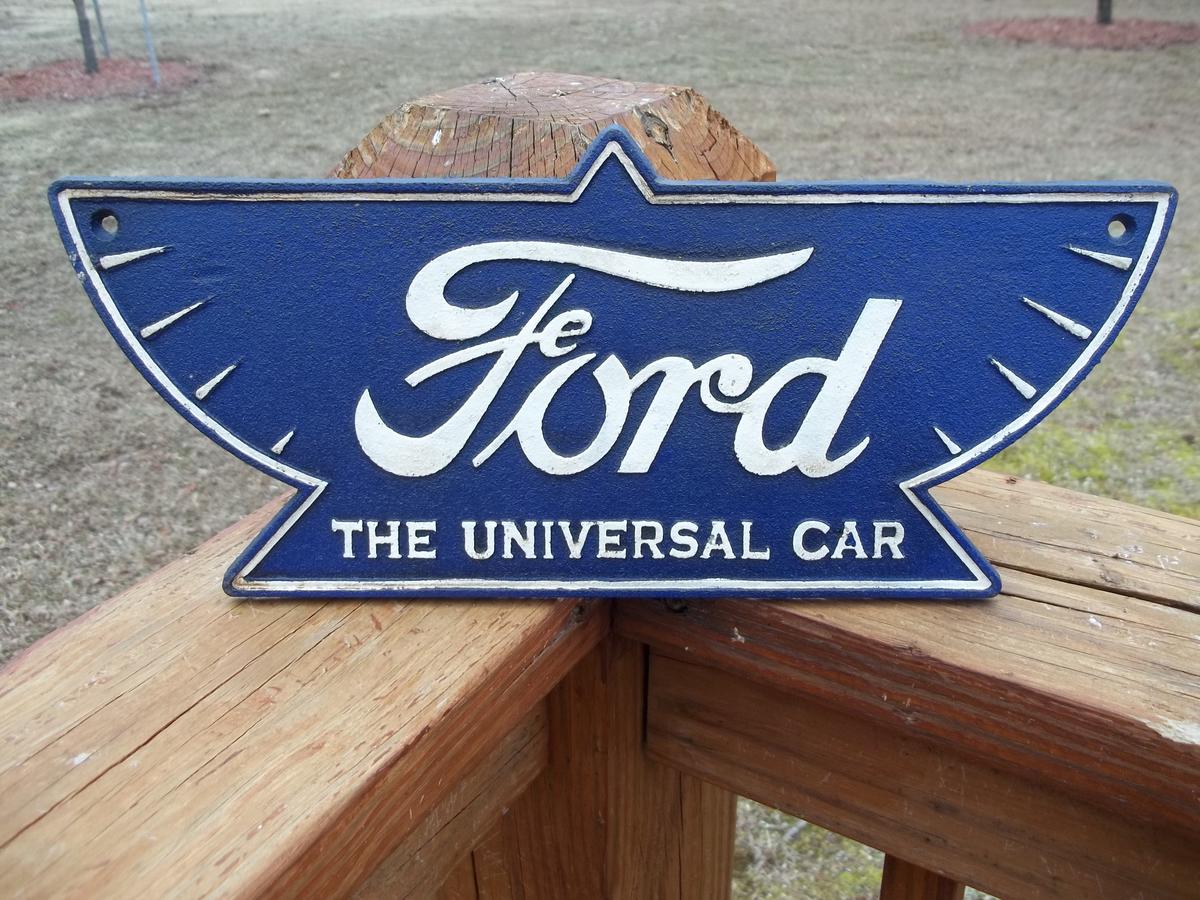 Cast Iron Ford The Universal Car Company Sign Plaque