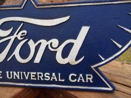 Cast Iron Ford The Universal Car Company Sign Plaque