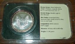 2002 American Silver Eagle 1 troy oz. .999 Fine Silver Dollar Coin Littleton Packaging