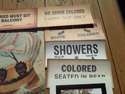 Large Assortment Of Black Americana Paper Signs Prints Segregation Signs Etc.