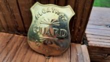 Brass Alcatraz Guard San Francisco Shield Badge
