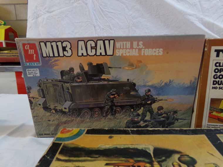 AMT M113 Space ACAV, Tyco Clementine Operating Gold Mine & Dump Car Set & 4 Historic Locomotive Hobb
