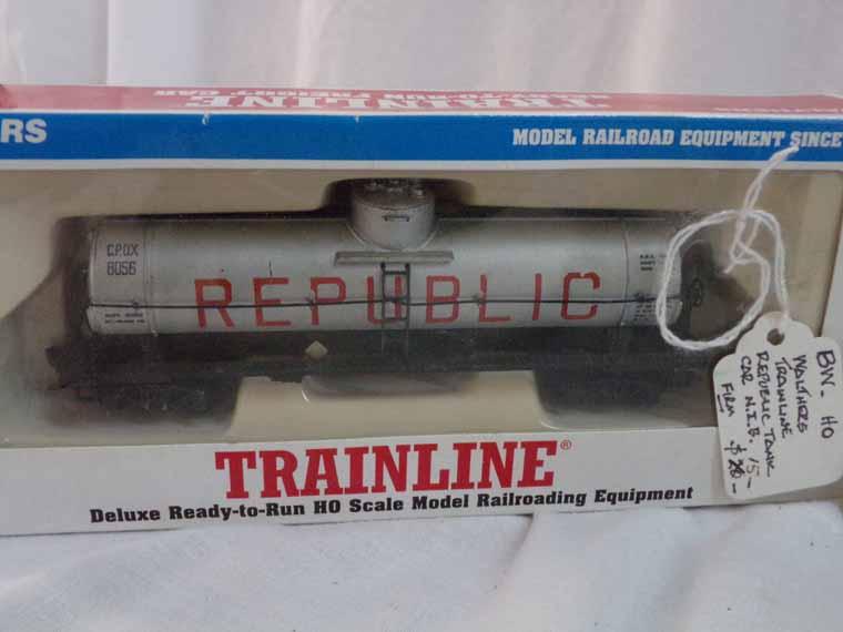 Lot of 5 Includes M-STL Coal Car, Burlgtn. Hi-Cube Boxcar, Walther Train Line Republic Tanker, B&M H