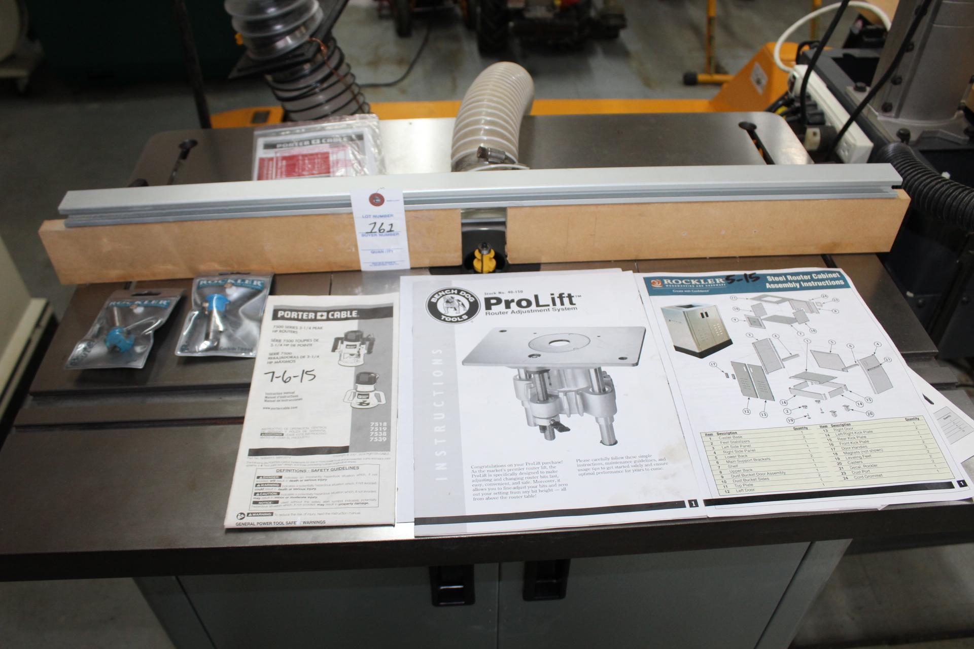 Rockler Router Cabinet W/porter-cable Router & Prolift.