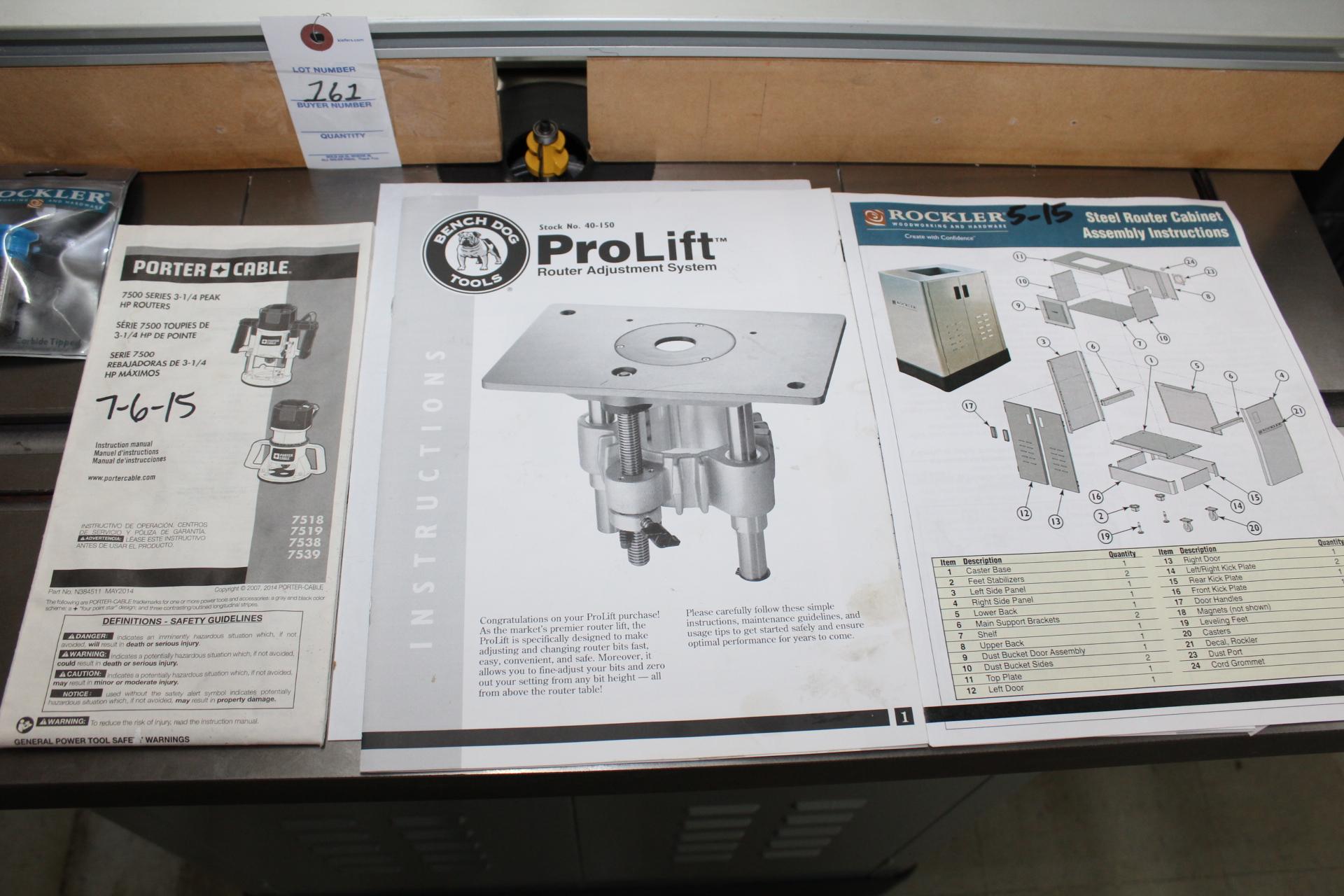 Rockler Router Cabinet W/porter-cable Router & Prolift.