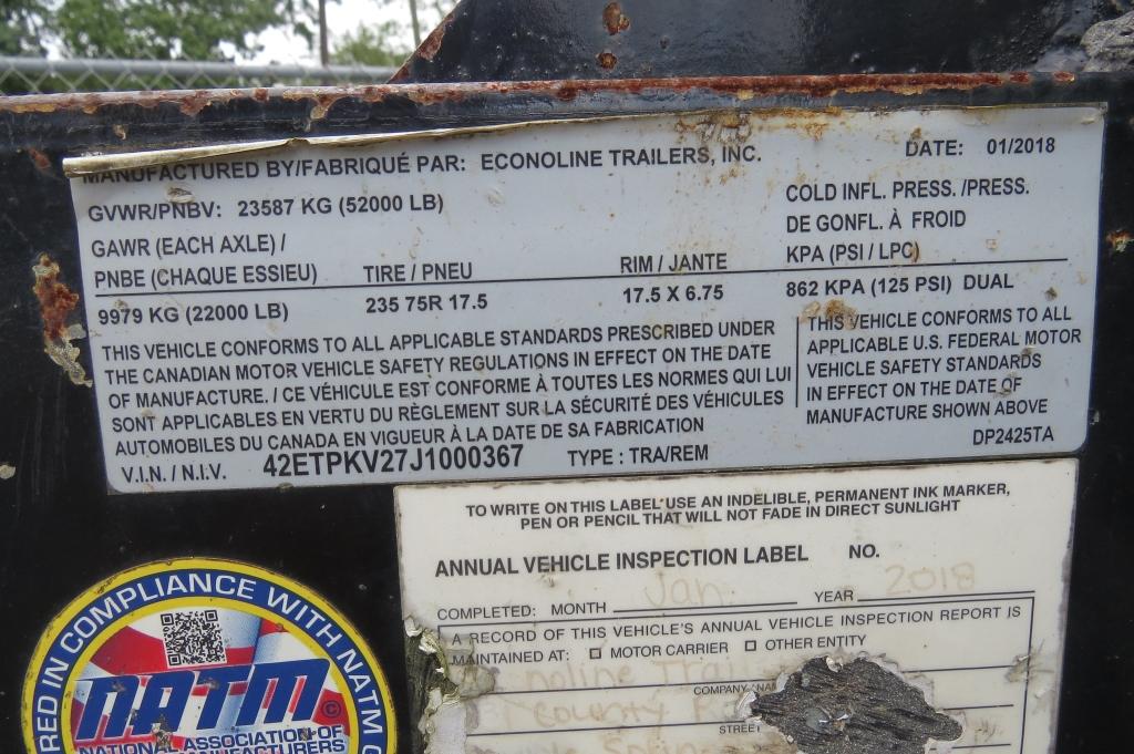 2018 Econoline Heavy Duty Trailer