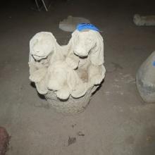 Concrete Statue-Basket with Dogs