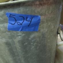 metal bin and contents