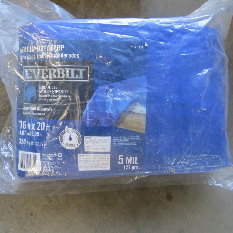 Medium Duty Tarp 16'x20', Everbilt 5mil