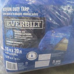 Medium Duty Tarp 16'x20', Everbilt 5mil