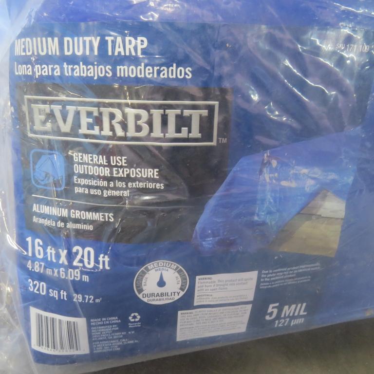 Medium Duty Tarp 16'x20', Everbilt 5mil