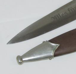 Early SA Dagger For EM/NCO W/Scabbard-E. P. & S.-Full Rohm Inscription