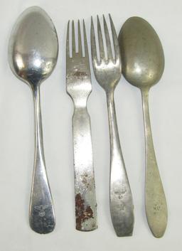 Minty WW2 M31 German Wehrmacht Mess Kit (HRE.43) -4pcs Nazi Marked Flatware