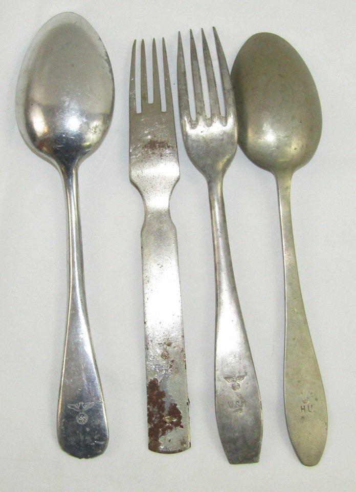 Minty WW2 M31 German Wehrmacht Mess Kit (HRE.43) -4pcs Nazi Marked Flatware