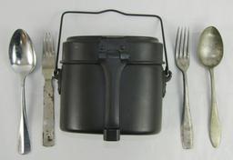 Minty WW2 M31 German Wehrmacht Mess Kit (HRE.43) -4pcs Nazi Marked Flatware