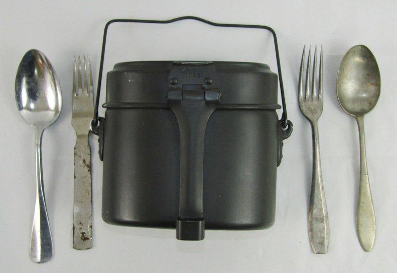 Minty WW2 M31 German Wehrmacht Mess Kit (HRE.43) -4pcs Nazi Marked Flatware