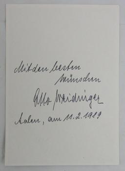 Waffen SS KVK Recipient Obersturmbannfuhrer Otto Weidinger Signed Photo-Handwritten Letter