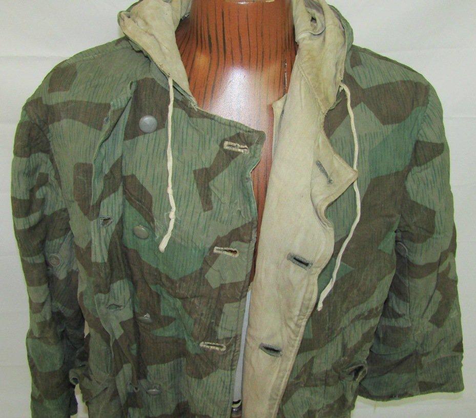 WW2 German Soldier Splinter Pattern Camo Reversible Cold Weather Jacket