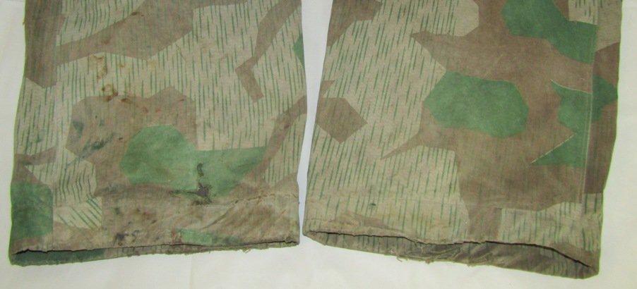 WW2 Combat Worn German Army Soldier's Splinter Pattern Camo Field Pants.