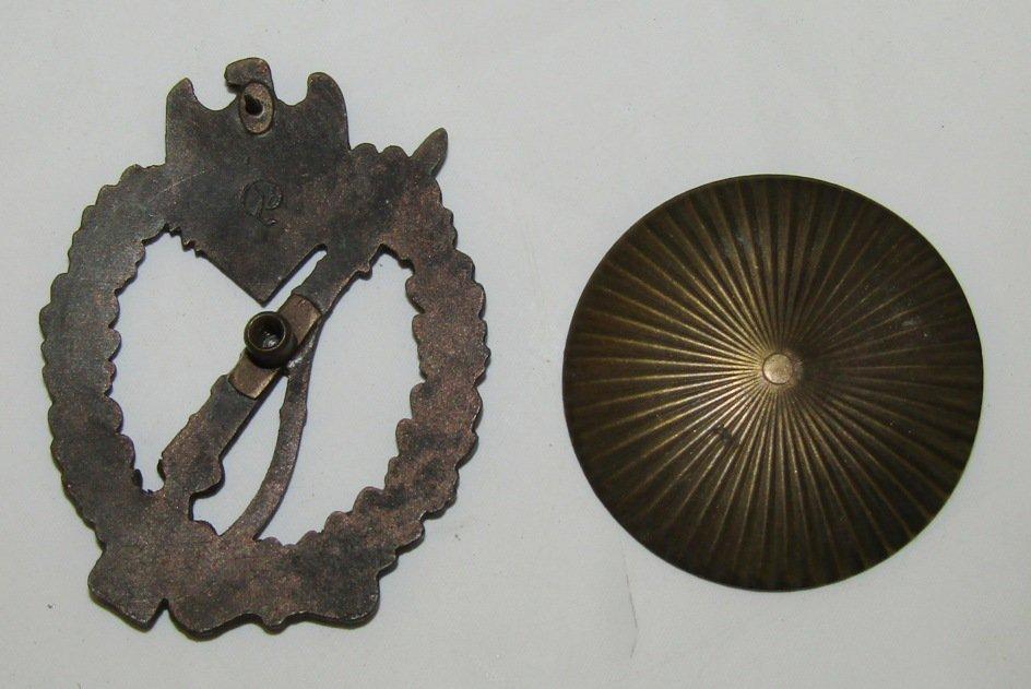 WW2 German Infantry Assault Badge In Bronze With Screw Back-Scarce Maker