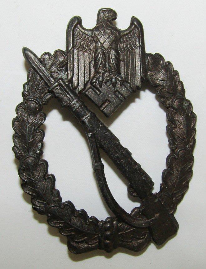 WW2 German Infantry Assault Badge In Bronze With Screw Back-Scarce Maker