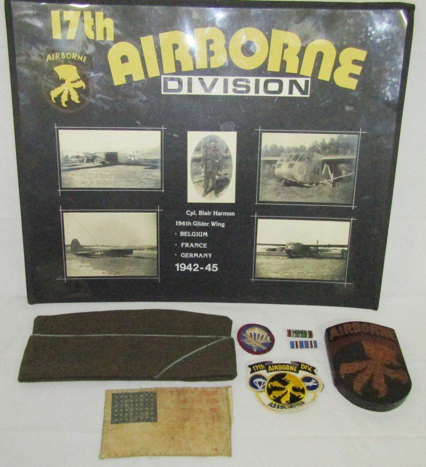 Named WW2  "Operation Dragoon" 17th Airborne 194th GIR Ike Jacket/Photos/Invasion Flag Grouping