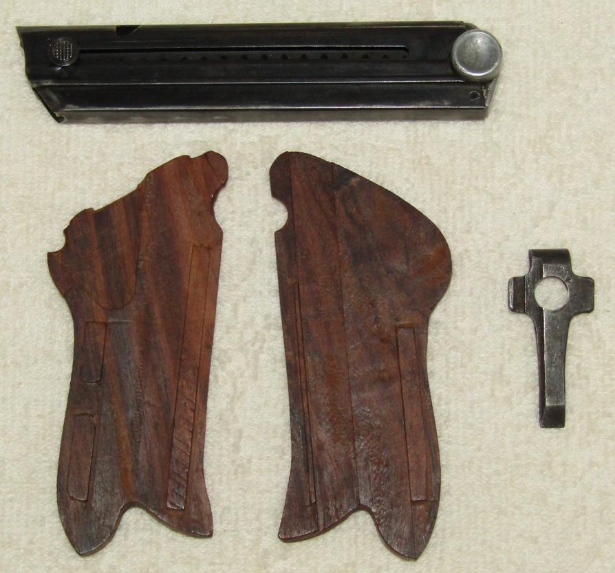 WW1/WW2 Checkered Wood Luger Grips-WW2 Clip/Luger Takedown Tool