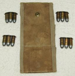 Rare WW1 M1917 .45 Revolver Drop Down Ammo Pouch With Clip Ammo