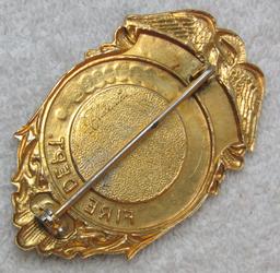 Ca. 1950-60's "PELHAM BATESVILLE, S.C. FIRE DEPT. LIEUTENANT" Badge
