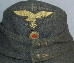 Combat Worn Luftwaffe M43 Cap For Enlisted-Metal Cockade