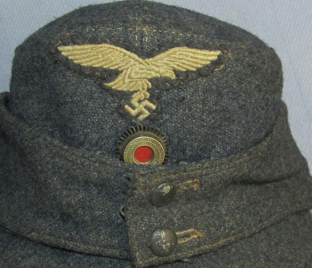 Combat Worn Luftwaffe M43 Cap For Enlisted-Metal Cockade