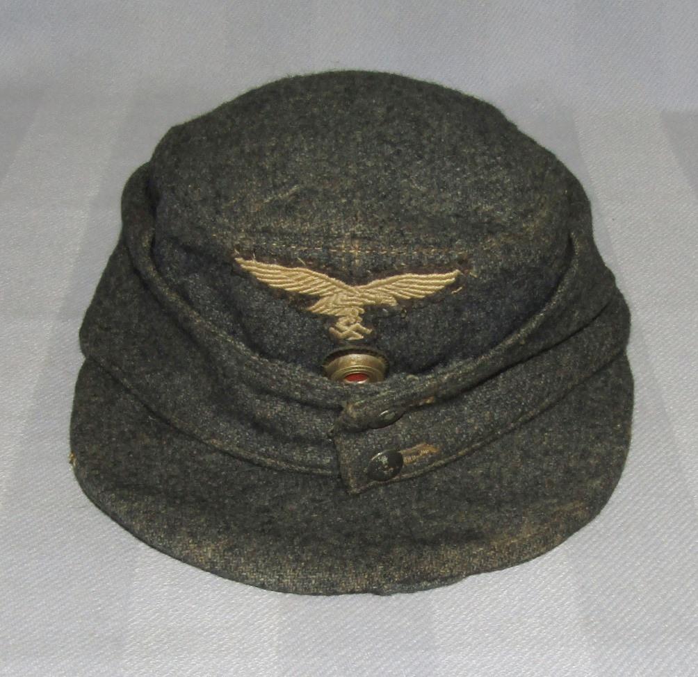 Combat Worn Luftwaffe M43 Cap For Enlisted-Metal Cockade
