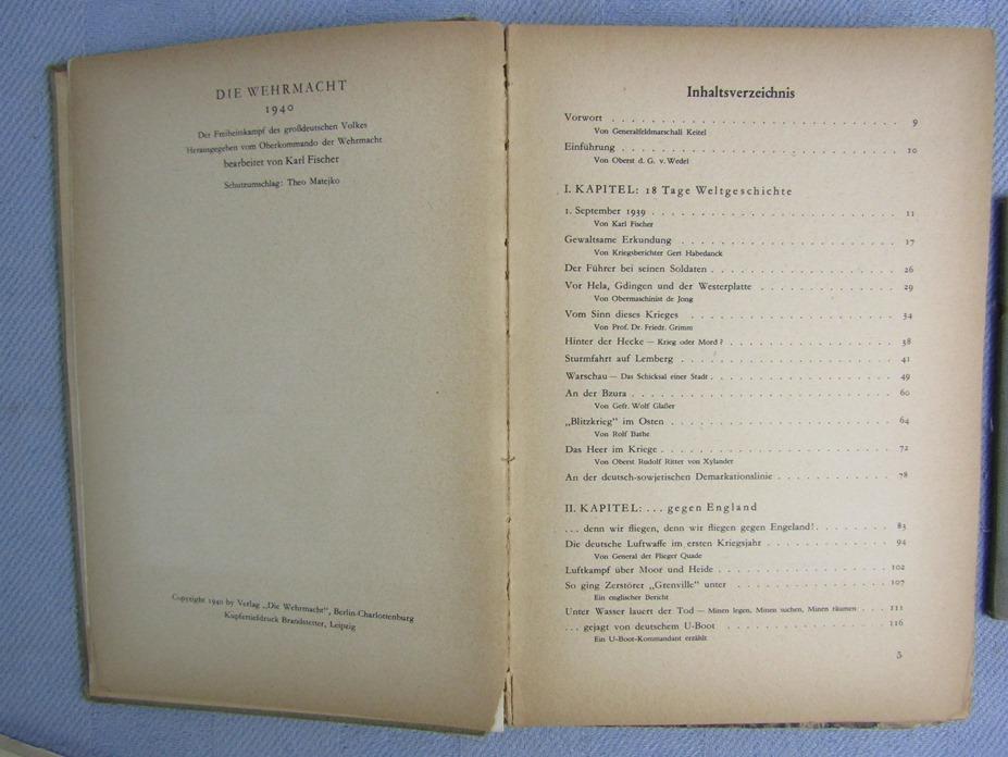2pcs-WW2 Period 1940 Dated Wehrmacht History Book-Arbeitsbuch