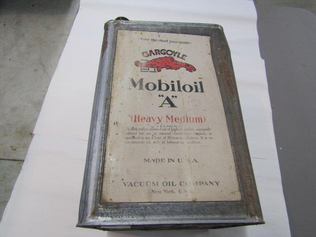 1700. Gargoyle Mobil A Heavy Medium Can, Some Rust, Legible Graphics, 14 X