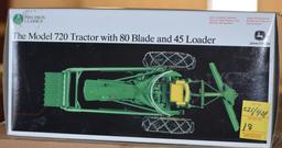 18.   221-401. 1/16 JD 720 Tractor with Blade & Loader, Precision # 17, NIB