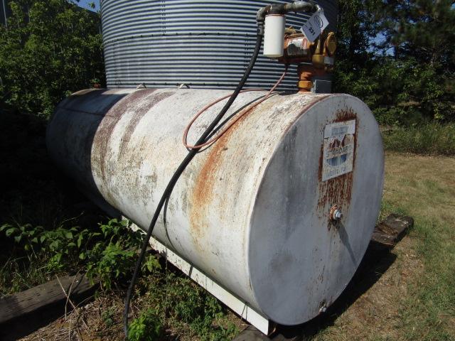 231. 1000 GALLON FUEL BARREL WITH FRANKLIN 110 VOLT PUMP