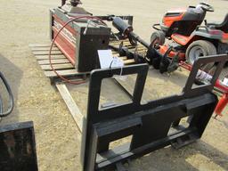1465. 325-636, 48 INCH WALK THROUGH SKID LOADER PALLET FORK, TAX