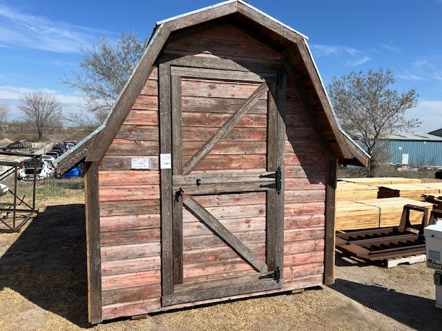 1497. 267-449. 8 X 12 FT. CUSTOM BUILT BARN OR STORAGE SHED, SWINGING DOORS