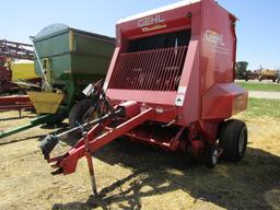 1649. 265-447. GEHL 2880 TWINE TIE ROUND BALER, MAKES 5 X 6 BALE, MONITOR,