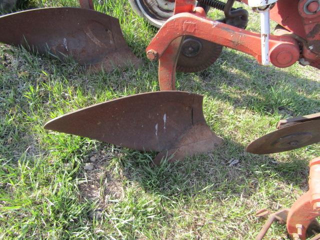 123. IH MODEL 710 5 X 16 SEMI MOUNT AR PLOW, COULTERS